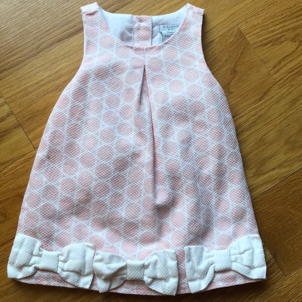 Tahari Baby Pink & White waffle cotton dress